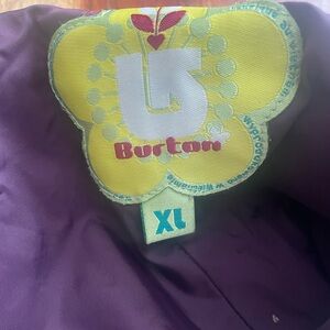 Burton Kids' Vibrant White / Purple Bottoms snowboard or snow pants.